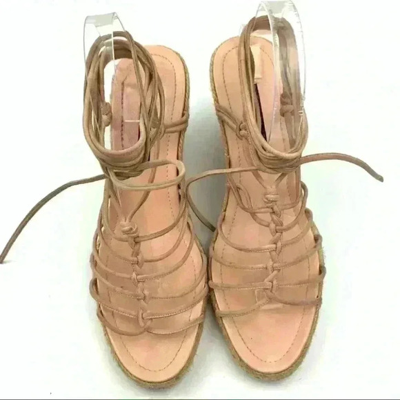 Ralph Lauren Purple Collection sandals 8.5 pink Italian leather Espadrilles - Picture 10 of 11